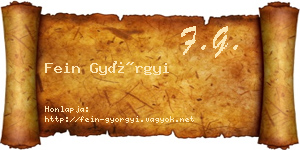 Fein Györgyi névjegykártya